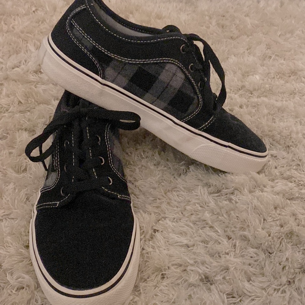 Plaid black and white sneakers!